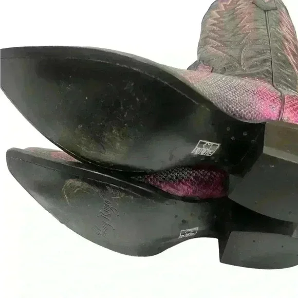 Johnny Ringo Women’s Marble Exotic Pink Black Cowgirl Western Boots Size 9.5 B - Picture 11 of 16